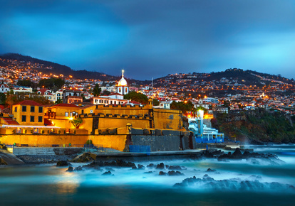 View of old castle Fortaleza de Sao Tiago. Funchal, Madeira, Portugal